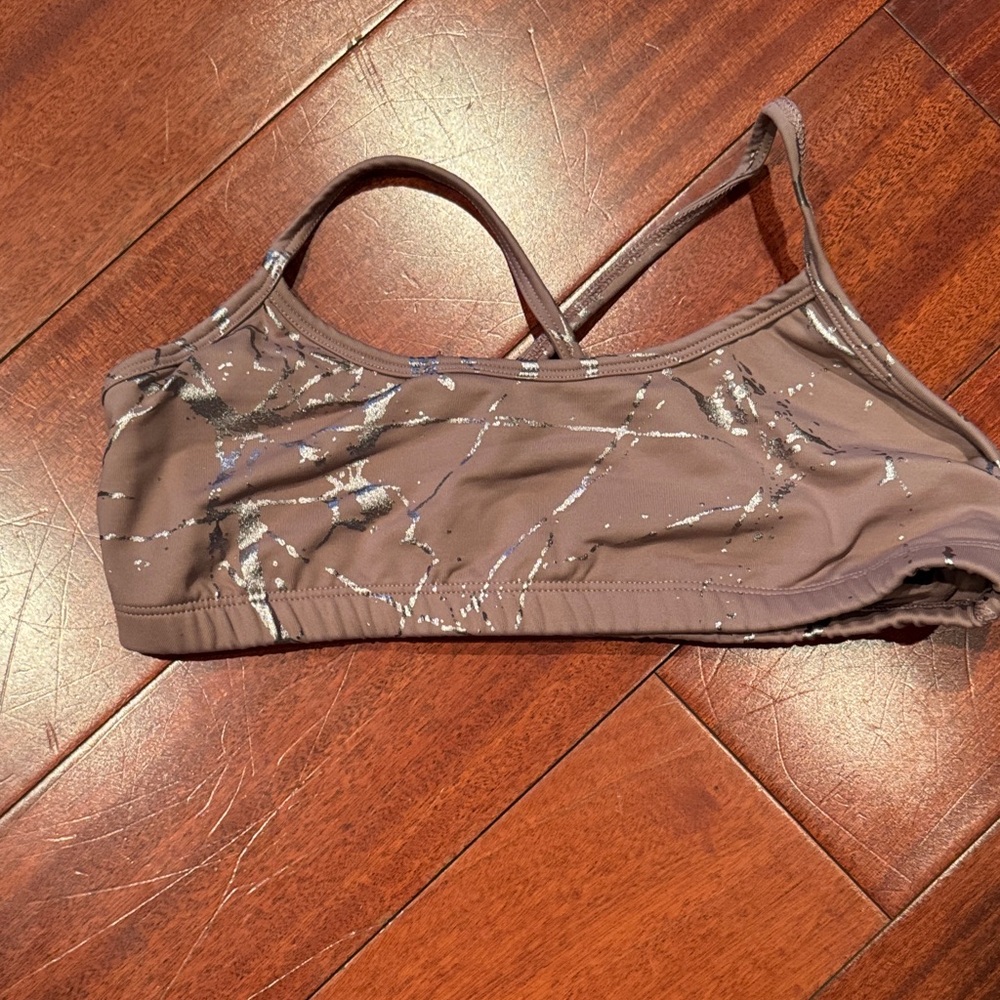 Beyond Yoga Stylish Women's Intimate Bra in Mauve  with Silver Accents